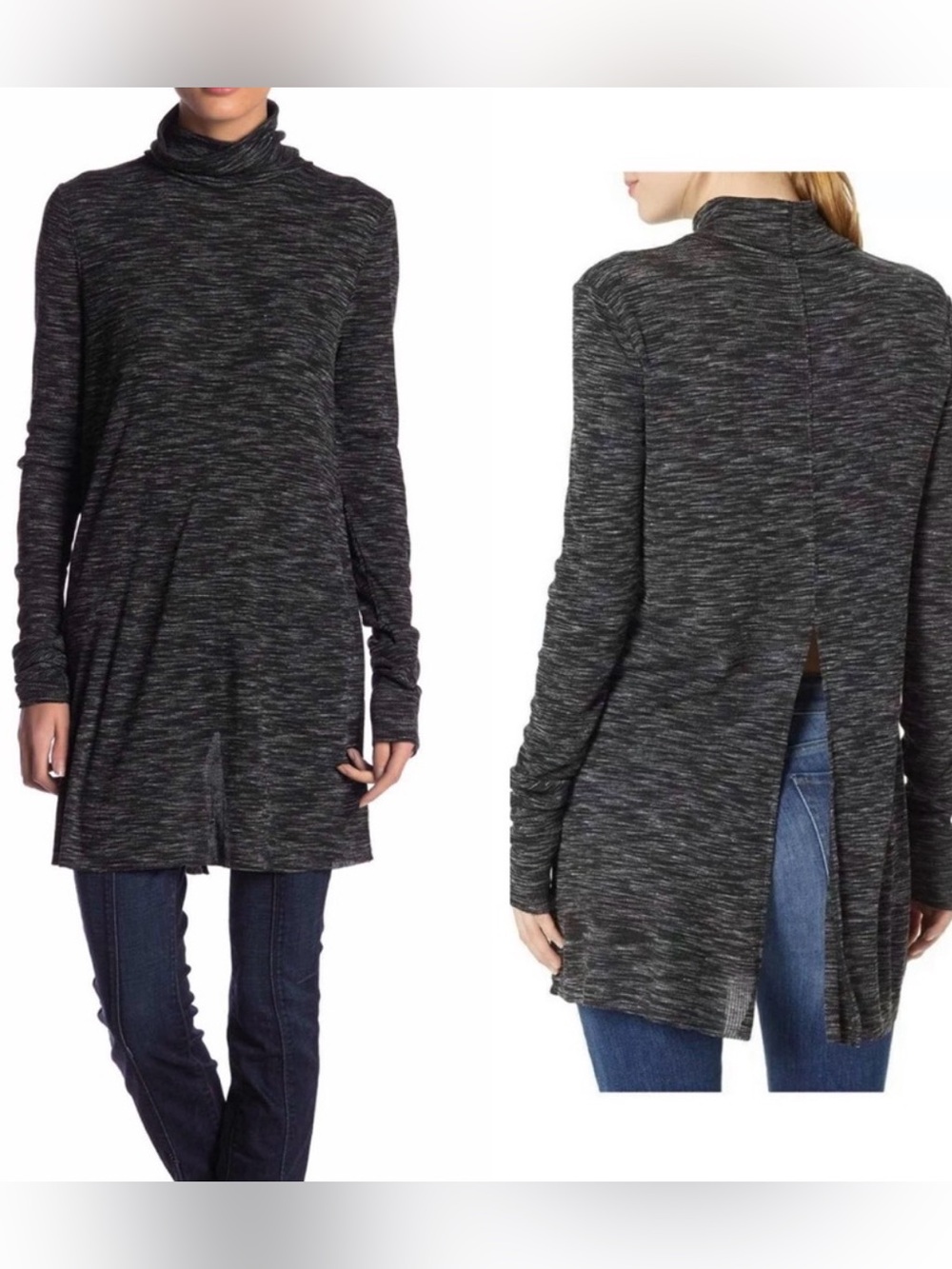 We the free stonecold heather grey long sleeve tunic